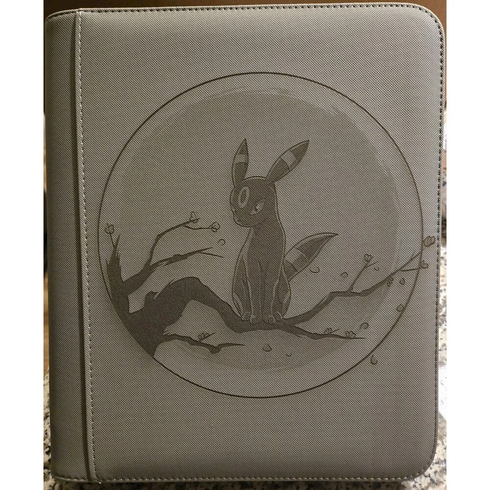 Pokemon Umbreon 4 Pocket GRAY Top Loader Binder 128 Cards Ready to Ship